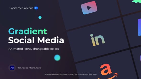 Animated Gradient Social Media Icons - Videohive 38326740 Download
