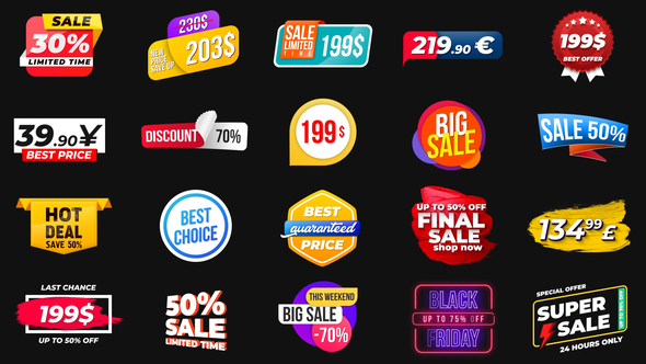 Animated Labels & Prices - Download Videohive 22804806