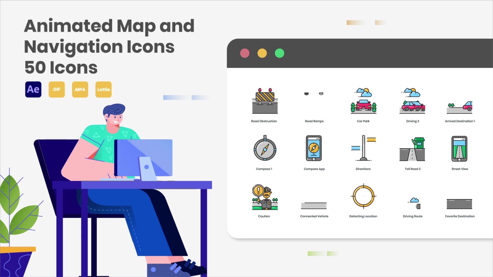 Animated Map and Navigation Icons Videohive 34972301 After Effects Image 5