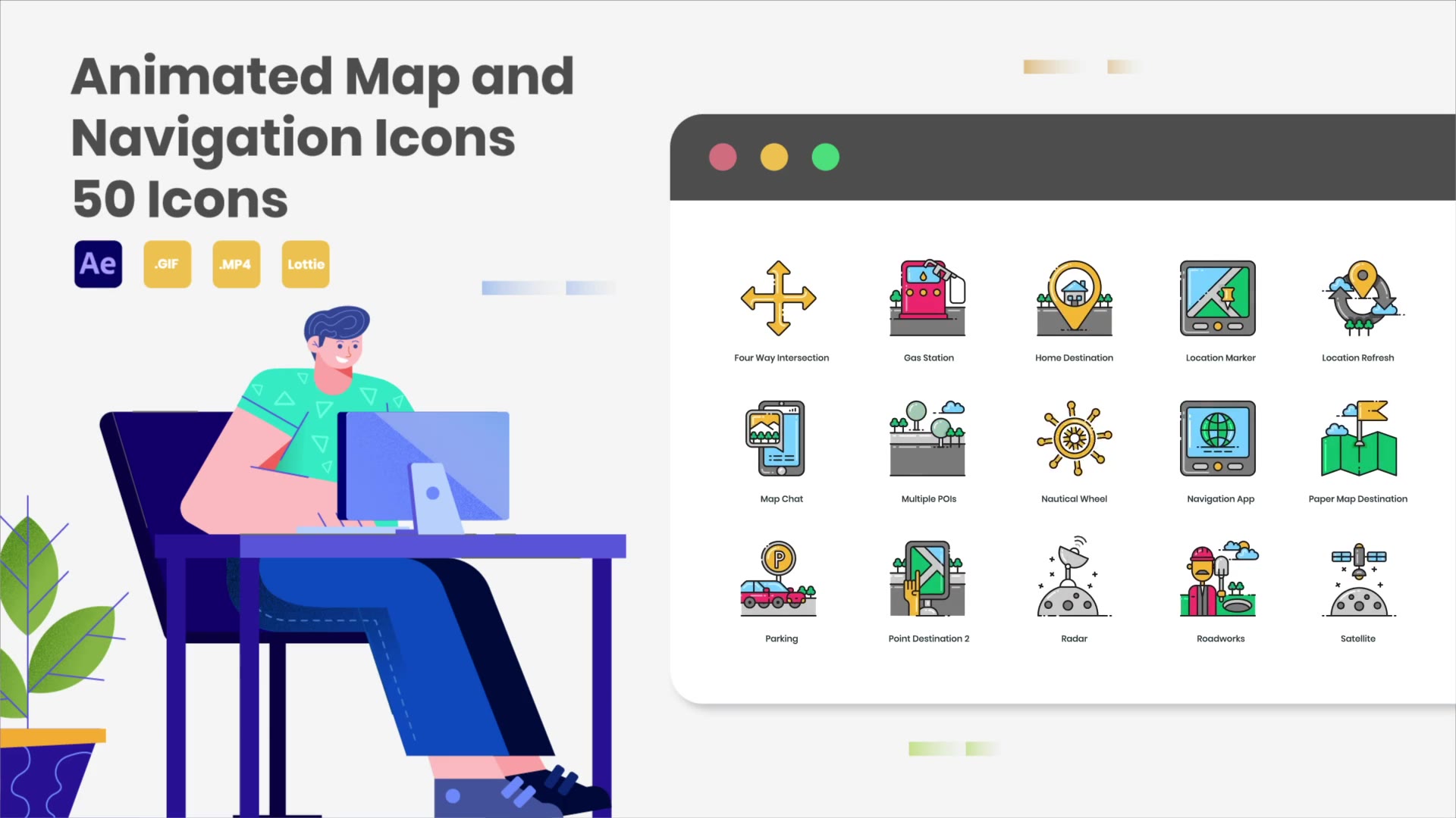 Animated Map and Navigation Icons Videohive 34972301 After Effects Image 6