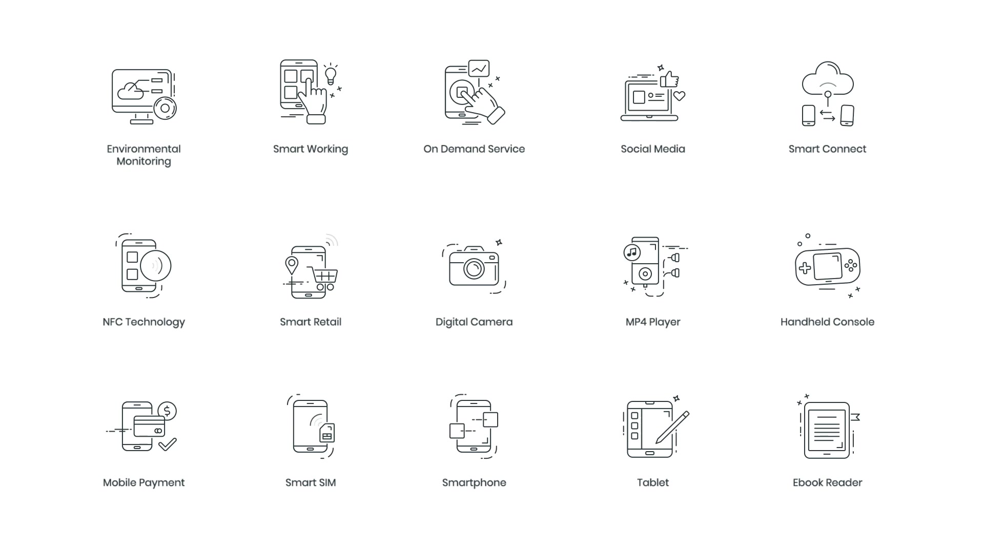 Animated Smart Technology Line Icons Videohive 29704146 After Effects Image 8
