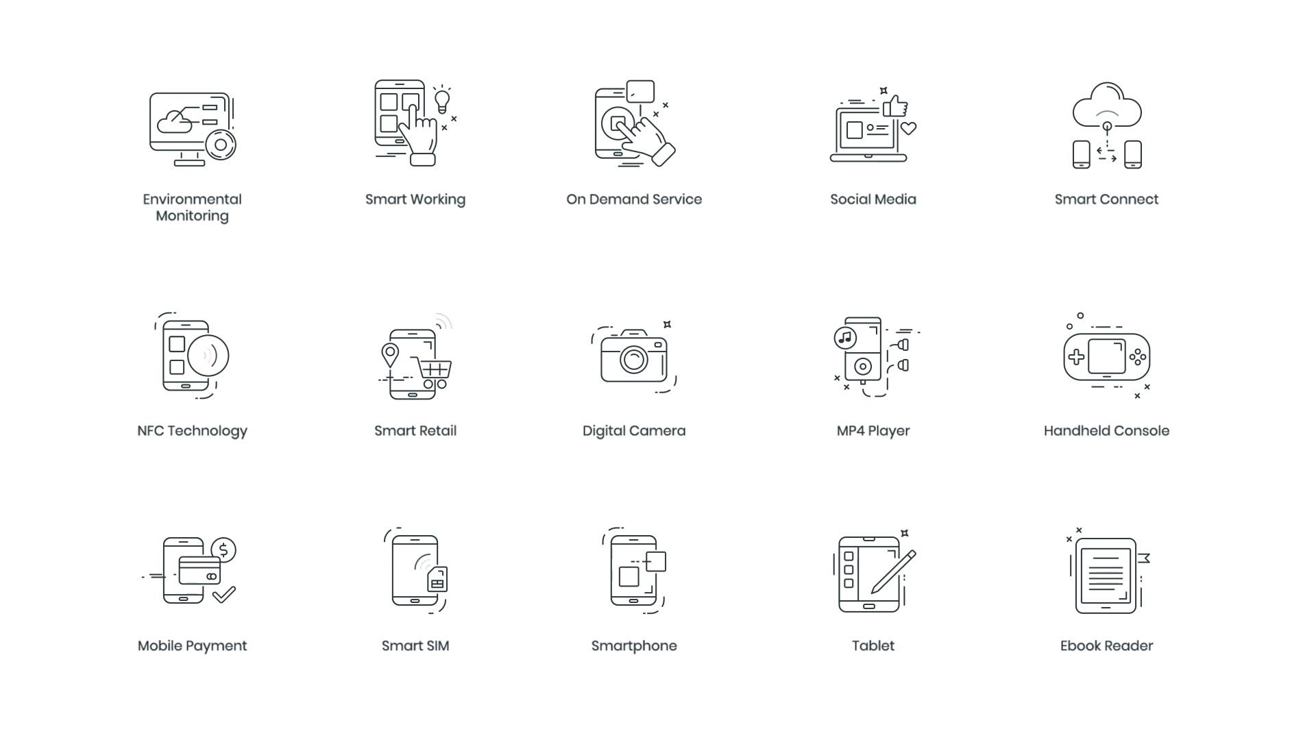 Animated Smart Technology Line Icons Videohive 29704146 After Effects Image 9