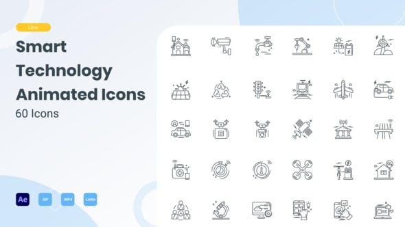 Animated Smart Technology Line Icons - Download 29704146 Videohive
