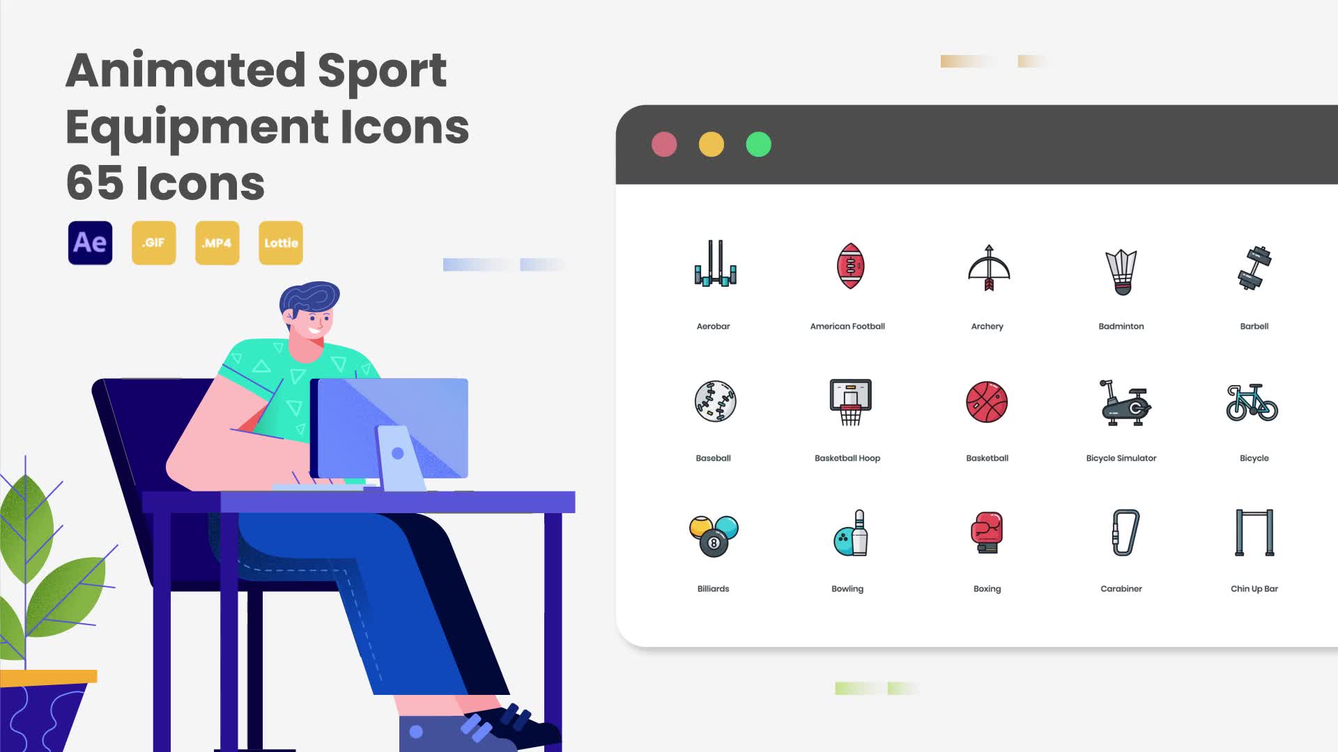 Animated Sport Equipment Icons Videohive 34907080 After Effects Image 2