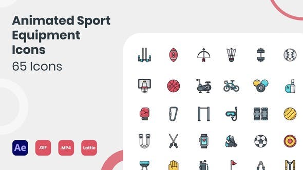 Animated Sport Equipment Icons - Download 34907080 Videohive