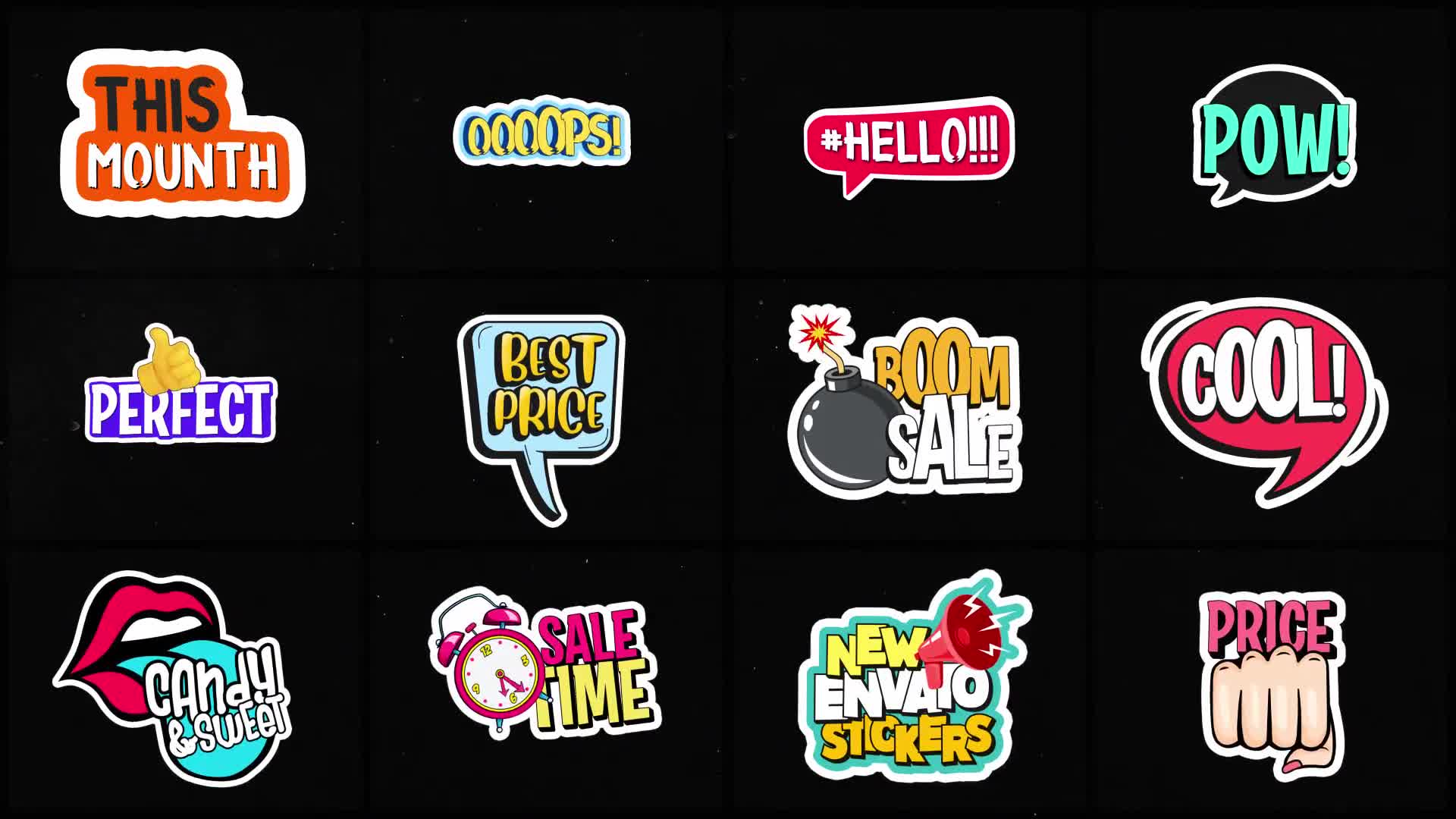 Animated Stickers Videohive 36319312 After Effects Image 1