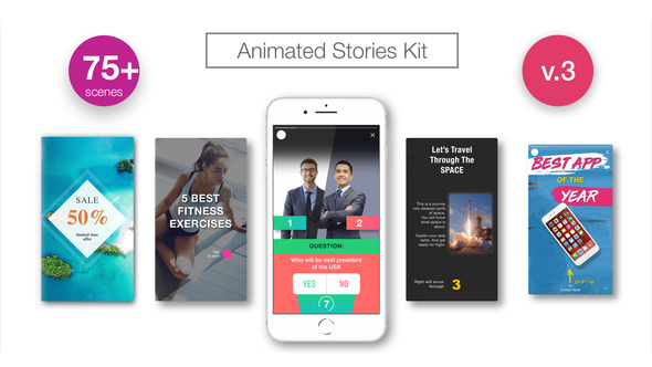 Animated Stories Kit // Instagram, Snapchat, Facebook - Download Videohive 21437547