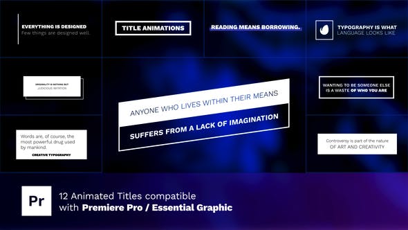 Animated Titles for Premiere Pro - Videohive Download 34486124