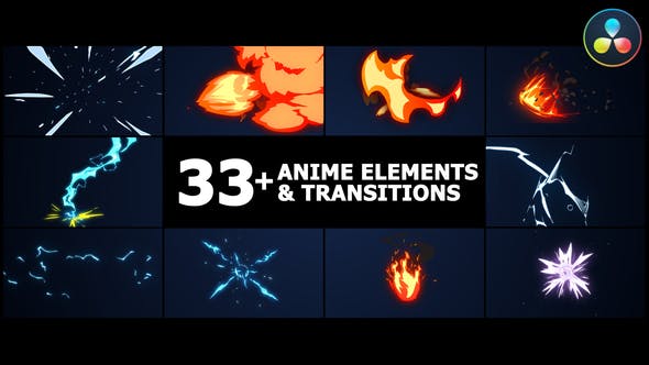 Anime Elements And Transitions | DaVinci Resolve - 38368329 Download Videohive