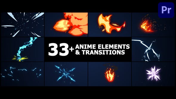 Anime Elements And Transitions | Premiere Pro MOGRT - Download 38162719 Videohive