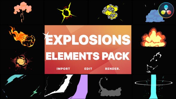 Anime Explosion Elements | DaVinci Resolve - Download Videohive 37441726