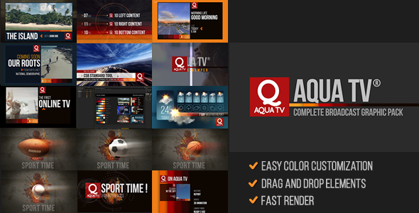 Aqua TV Broadcast Graphic Package - Download Videohive 12069780