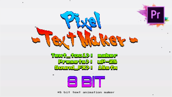 Arcade Text Maker 8bit Glitch Titles | Mogrt - Download Videohive 21651046