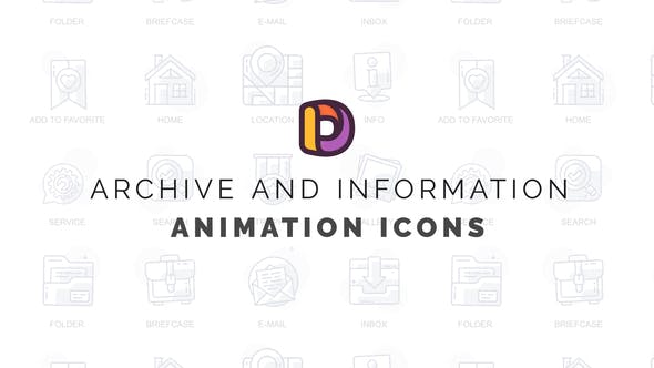 Archive and information Animation Icons - Videohive Download 32812099
