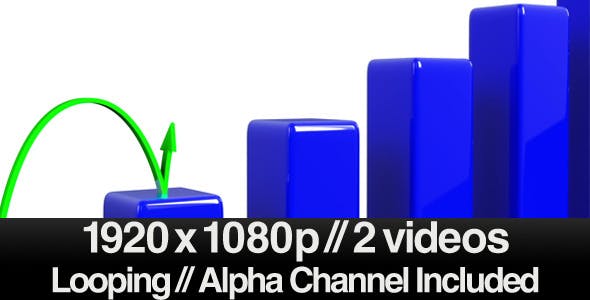 Arrow Climbing Higher on a Bar Chart LOOP - Videohive Download 532848