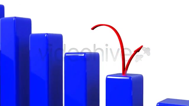 Arrow Falling Lower on a Bar Chart LOOP - Download Videohive 537262