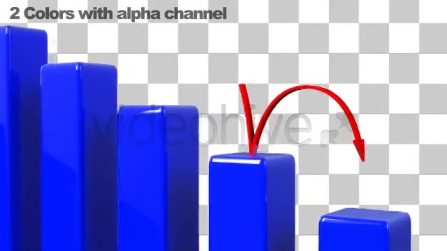 Arrow Falling Lower on a Bar Chart LOOP - Download Videohive 537262