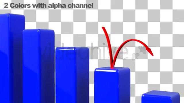 Arrow Falling Lower on a Bar Chart LOOP - Download Videohive 537262