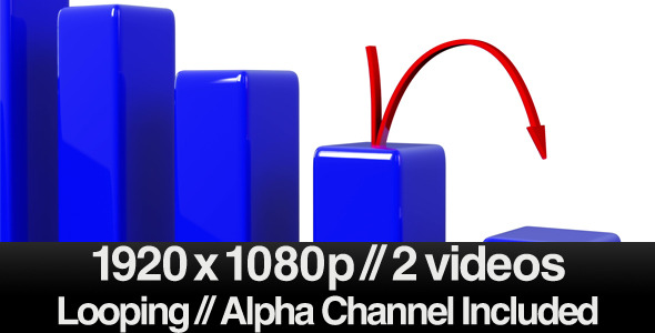 Arrow Falling Lower on a Bar Chart LOOP - Download Videohive 537262