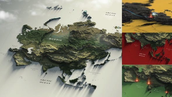 Asia Map | Russia | China | India - 37524636 Download Videohive