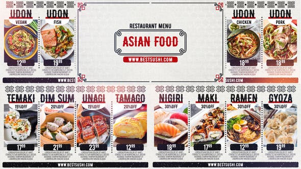 Asian Restaurant Menu - Download 24809983 Videohive