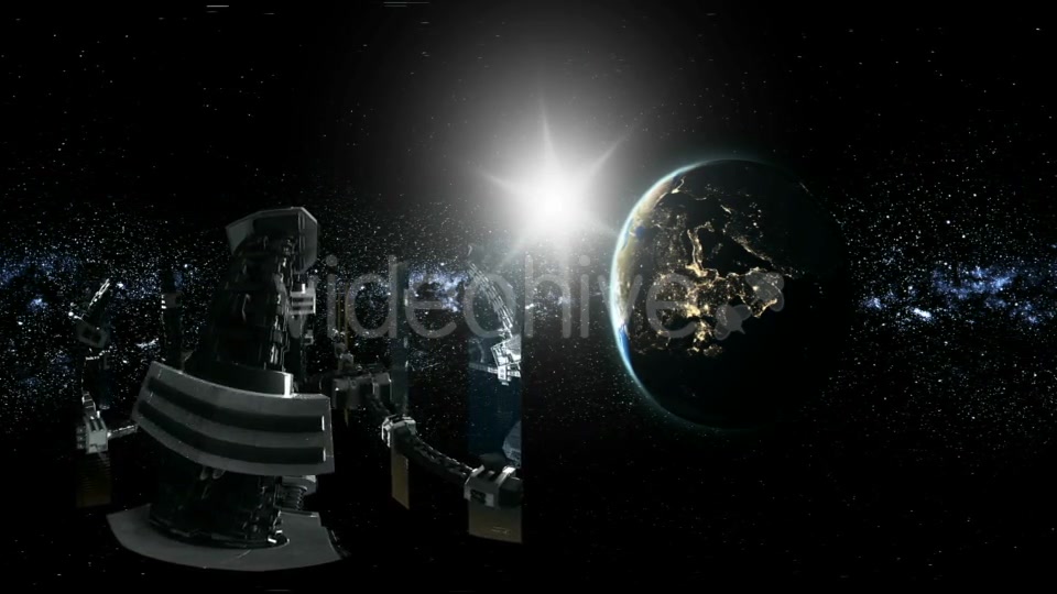 Astronaut and International Space Station Orbiting Earth in Virtual Reality - Download Videohive 21082258