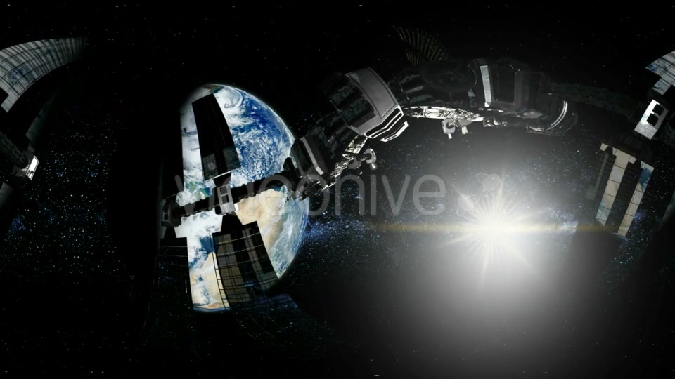 Astronaut and International Space Station Orbiting Earth in Virtual Reality - Download Videohive 21082319