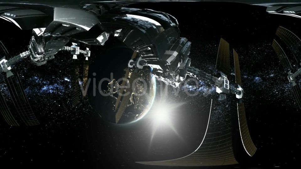 Astronaut and International Space Station Orbiting Earth in Virtual Reality - Download Videohive 21167638