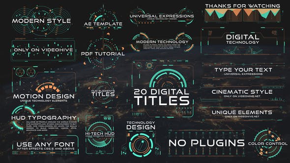 Astronaut HUD Titles - Videohive 24294737 Download