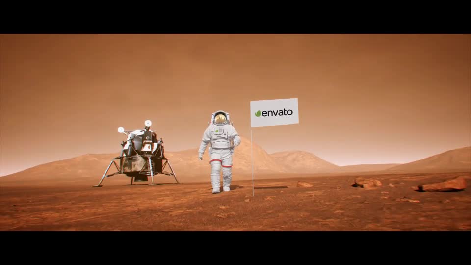 Astronaut with Flag on the Mars Planet Videohive 25961632 After Effects Image 1