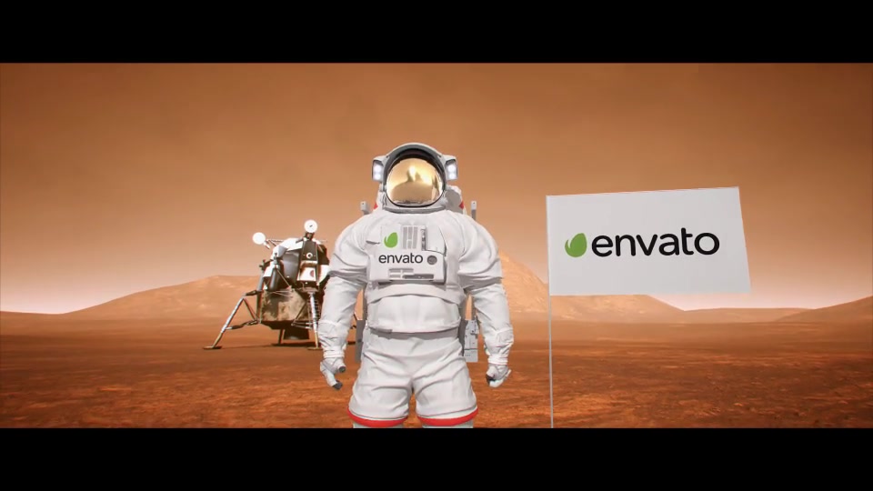 Astronaut with Flag on the Mars Planet Videohive 25961632 After Effects Image 3