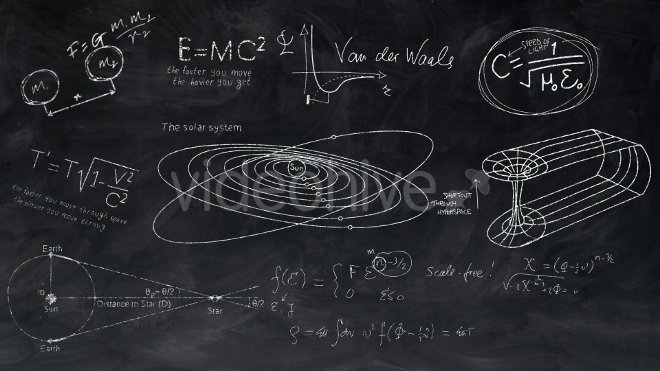 Astronomy and Astrophysics Chalkboard Equations - Download Videohive 11969469