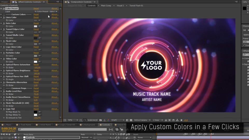 Audio React Tunnel Music Visualizer - Download Videohive 11934574