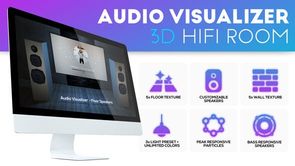 Audio Visualizer 3D Music Room - Videohive 24003942 Download