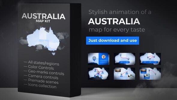 Australia Map Animation Commonwealth of Australia Map Kit - Download 24084897 Videohive