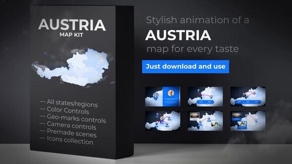 Austria Map Republic of Austria Map Kit - Download Videohive 24212482