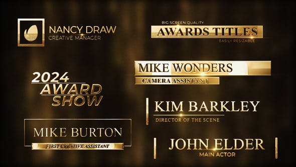 Awards Сeremony Gold Silver Lowerthirds Pack 2 - 50842942 Videohive Download