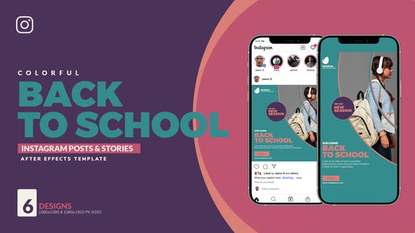 Back To School Instagram Post & Story B107 - Videohive Download 33357591