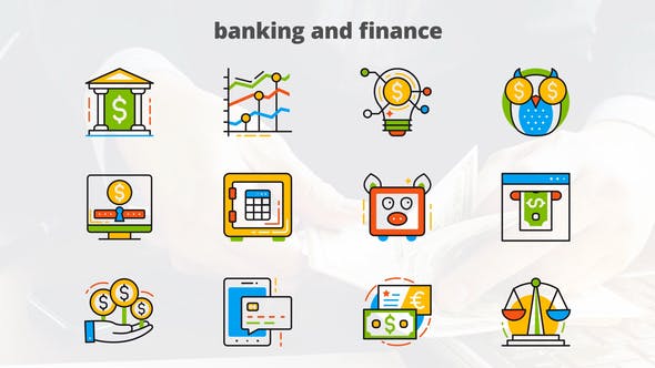 Banking and Finance Flat Animated Icons - 24429537 Download Videohive