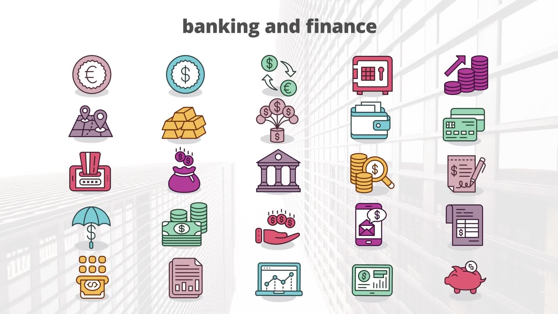 Banking And Finance – Flat Animation Icons (MOGRT) Videohive 23662288 Premiere Pro Image 9