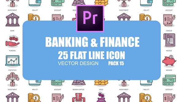 Banking And Finance – Flat Animation Icons (MOGRT) - Download 23662288 Videohive
