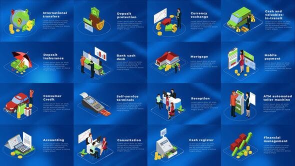 Banking And Finance Isometric Concepts - Videohive 25557529 Download