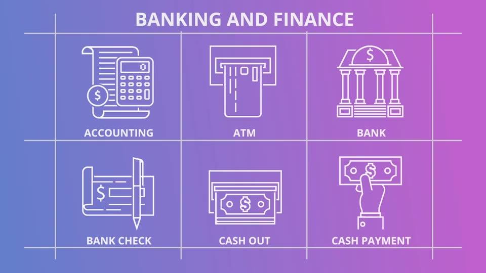 Banking And Finance Outline Icons - Download Videohive 21291108