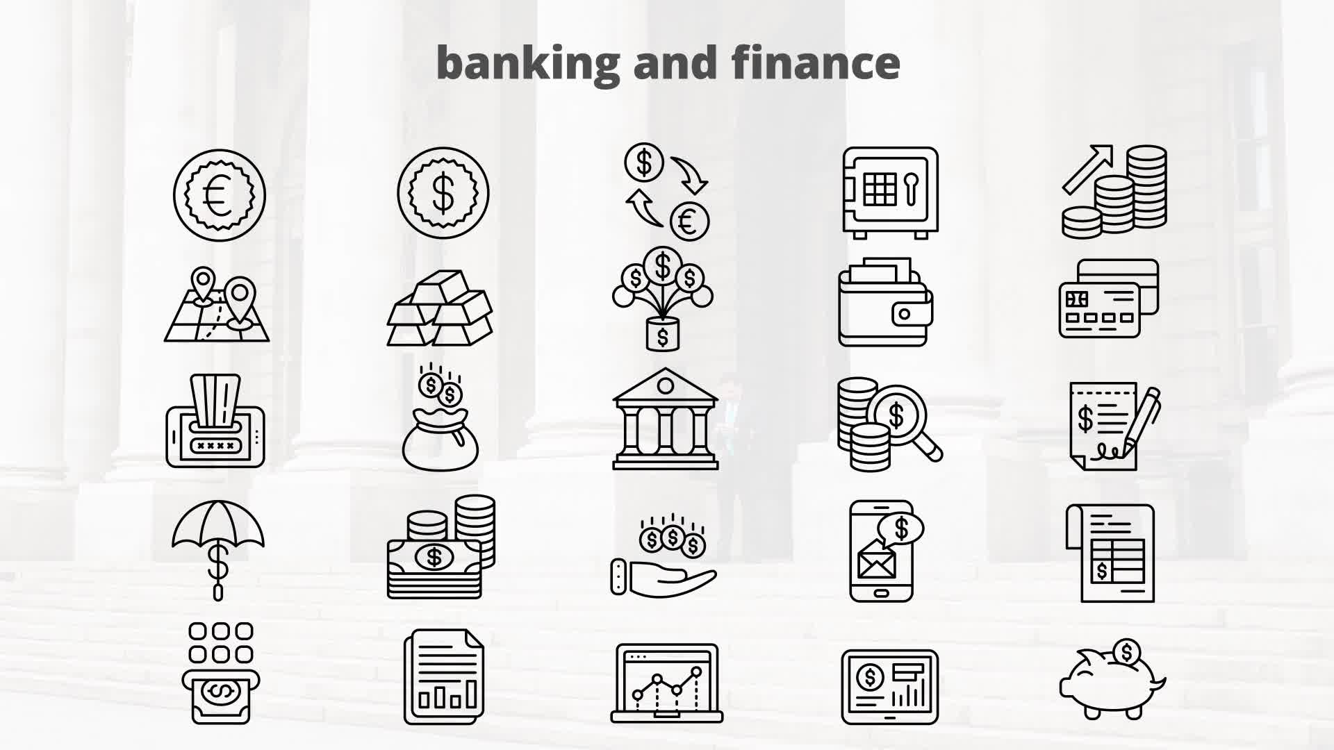 Banking And Finance – Thin Line Icons Videohive 23595915 After Effects Image 10