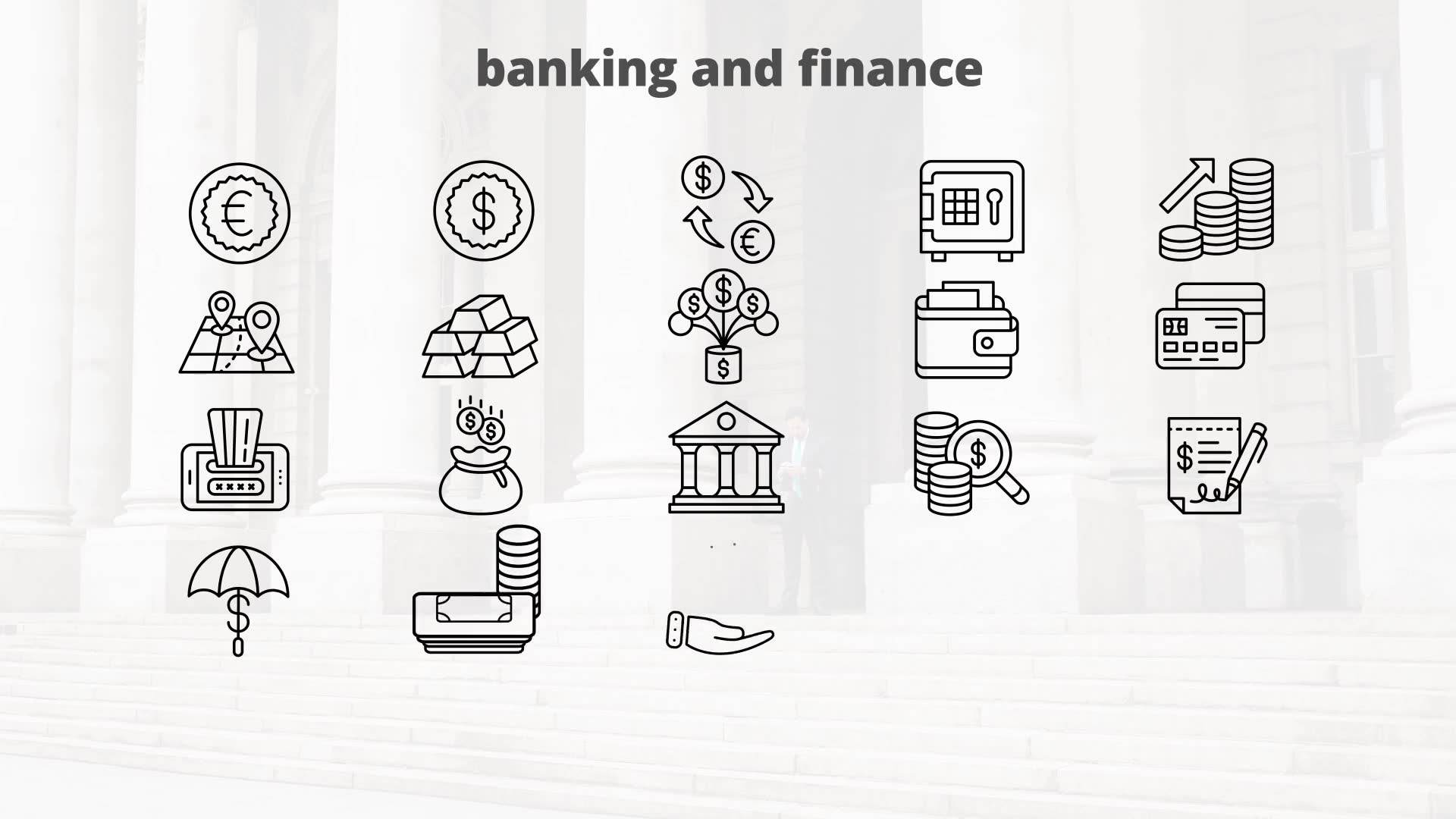 Banking And Finance – Thin Line Icons Videohive 23595915 After Effects Image 7