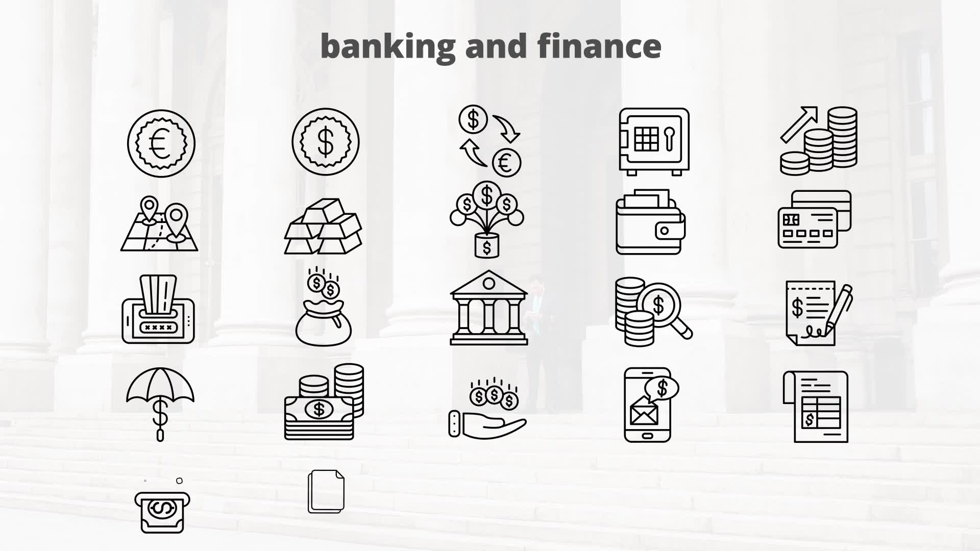 Banking And Finance – Thin Line Icons Videohive 23595915 After Effects Image 8