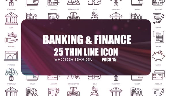 Banking And Finance – Thin Line Icons - Download 23595915 Videohive