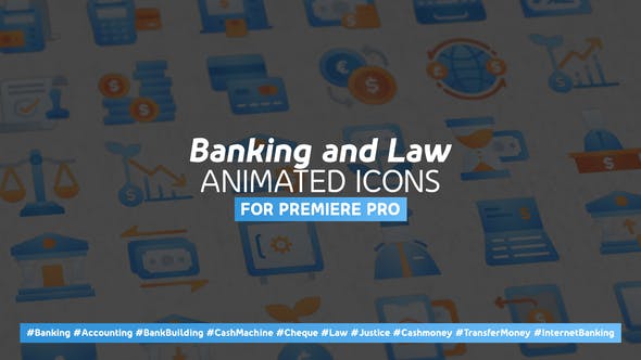 Banking and Law Modern Animated Icons Mogrt - Download Videohive 25435587