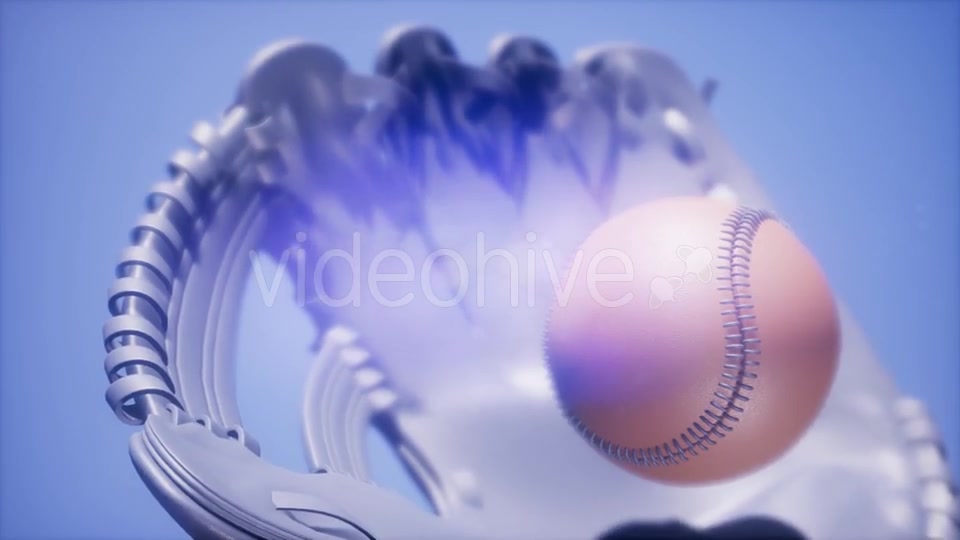 Baseball and Mitt at Blue Sky Background - Download Videohive 21225326