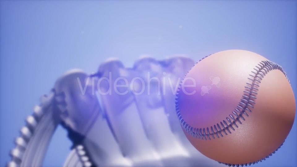 Baseball and Mitt at Blue Sky Background - Download Videohive 21225326